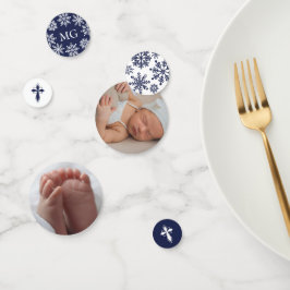 Confeti La cruz azul de la marina copos de nieve foto baut