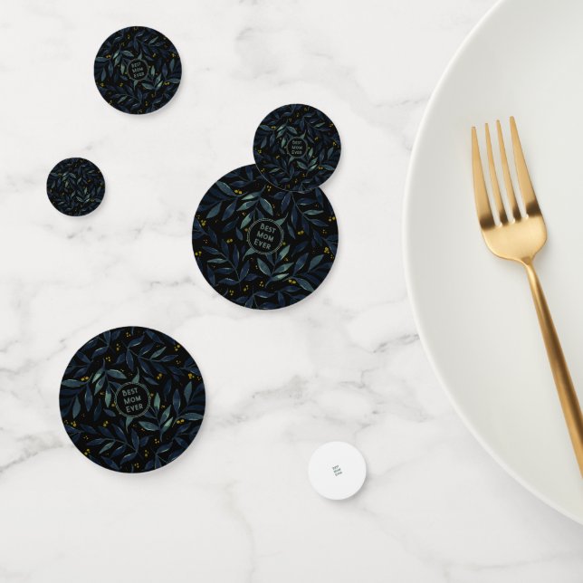 Confeti La mejor mamá siempre ramas florales elegantes (Grupo)