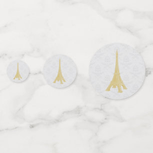 Confeti La Torre Eiffel de oro Damask Wedding Table Confet