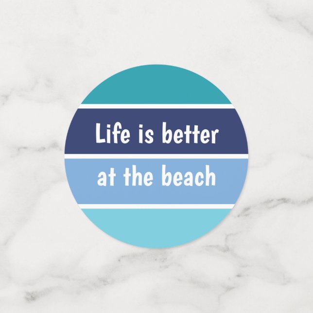 Confeti La Vida Es Mejor En La Playa (Reverso pequeño)