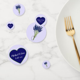 Confeti Lavandula Lavanda Floral Corazón Púrpura Boda