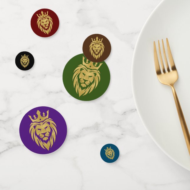 Confeti León con corona - Estilo de oro 3 (Grupo)