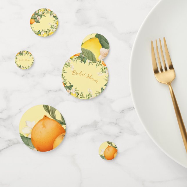 Confeti Limoncillos Naranjas Floral Cítrico para Despedida (Grupo)