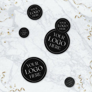 Confeti Logotipo Comercial Personalizado de Negocios Negro
