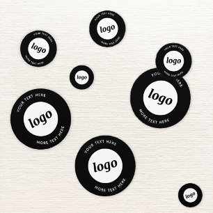 Confeti Logotipo con promoción de negocios de texto