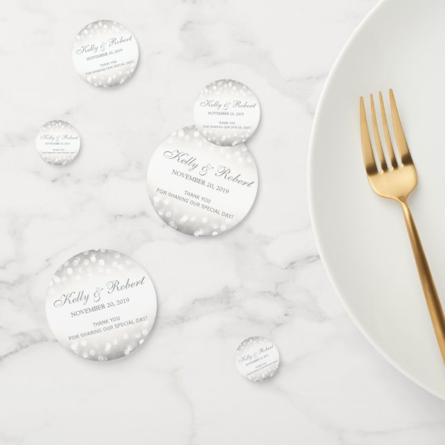 Confeti Luces Elegantes Plateadas con Brillo (Grupo)