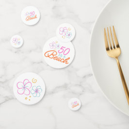 Confeti Mano de moda Dibujando Doodle 50th Beach Birthday