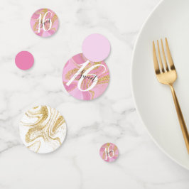 Confeti Marble de oro rosado moderno 16