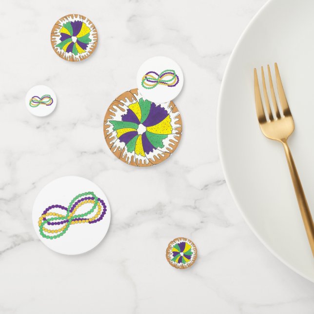 Confeti Mardi Gras Beads King Cake New Orleans Carnaval (Grupo)