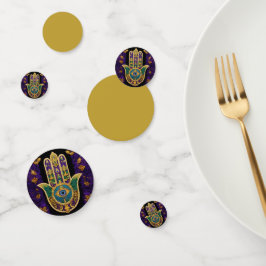 Confeti Mardi Gras Gold Purple Green Hamsas Art