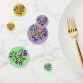 Confeti Mardi Gras Morado Verde Amarillo