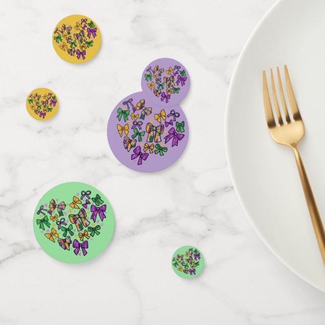 Confeti Mardi Gras Morado Verde Amarillo (Grupo)