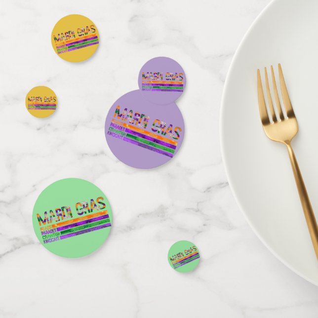 Confeti Mardi Gras Morado Verde Amarillo (Grupo)