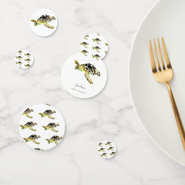 Confeti Marea Turtle Baby Shower acuarela mínima (Grupo)