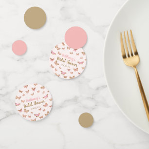 Confeti Mariposa marrón rosa ducha de novia temática