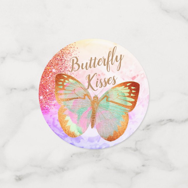Confeti Mariposas Opal Golden Rainbow Shimmer (Reverso pequeño)