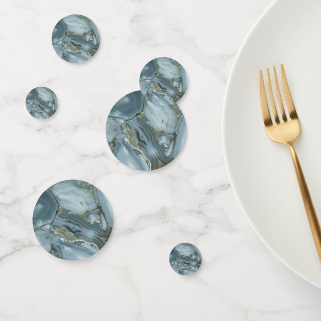 Confeti Mármol gris azul con vena de oro (Grupo)