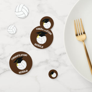 Confeti Marrón de deportes de graduación de voleibol