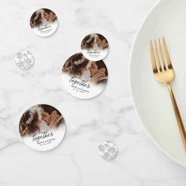 Confeti Mejor Juntos Script Photo Save The Date (Grupo)