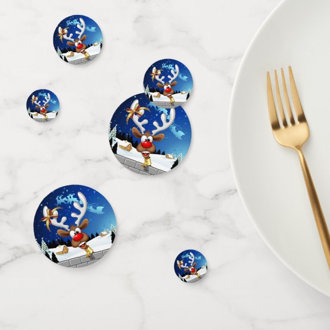 Confeti Meme Divertido de Navidad de Reno Espiando (Grupo)