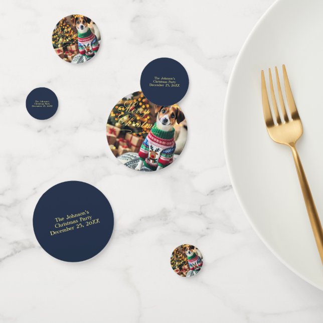 Confeti Merry Christmas Personalizado Textos Tabla de foto (Grupo)