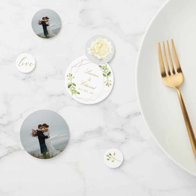 Confeti Mesa de Boda de Vegetación Geométrica Moderna (Grupo)