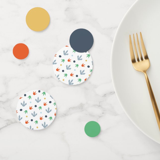 Confeti Mesa de cumpleaños impresa de los pies de los dino (Grupo)