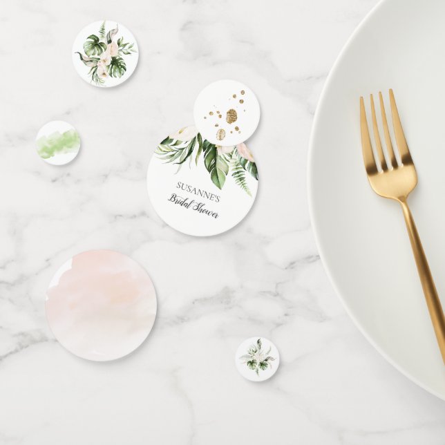 Confeti Mesa floral rosa tropical rubor (Grupo)