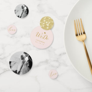 Confeti Mesa personalizada de boda de oro rosa con estilo