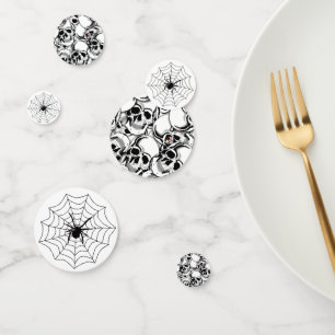 Confeti Mezcla de Halloween Skulls y Spiderwebs