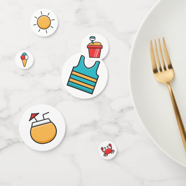 Confeti Mezcla de iconos de la playa de verano ID532 (Grupo)