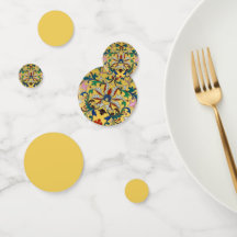 Minton de la flor amarilla retro Tile botánico