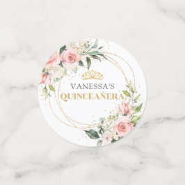 Confeti Moda acuarela flores de color negro verde 15 años