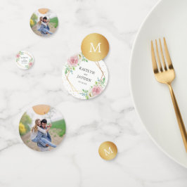 Confeti Moda Relieve metalizado dorado geométrico Boda flo