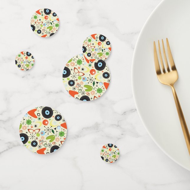 Confeti Moda Retro de los 50's 60's Patrón de Fiesta Vinta (Grupo)