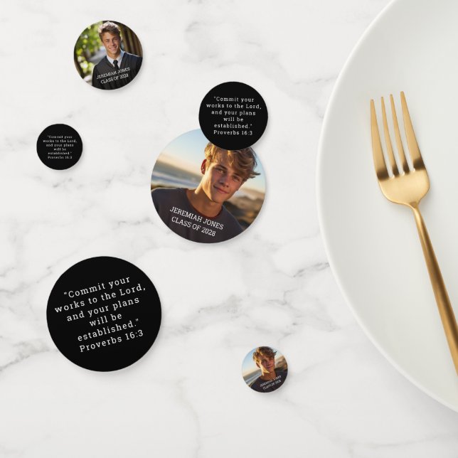 Confeti Moderna tabla de fotos de graduación simple (Grupo)