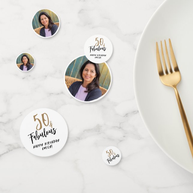 Confeti Moderno 50 y fabuloso foto 50 cumpleaños (Grupo)