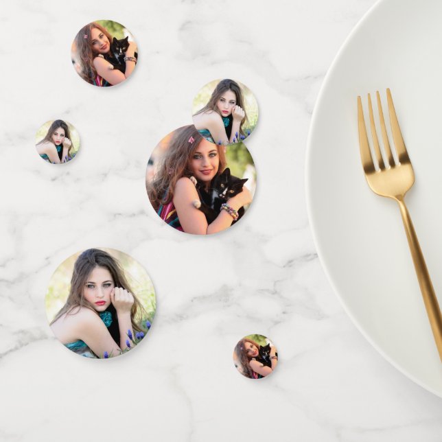 Confeti Moderno Añadir su propia imagen 2 Personalizado de (Grupo)