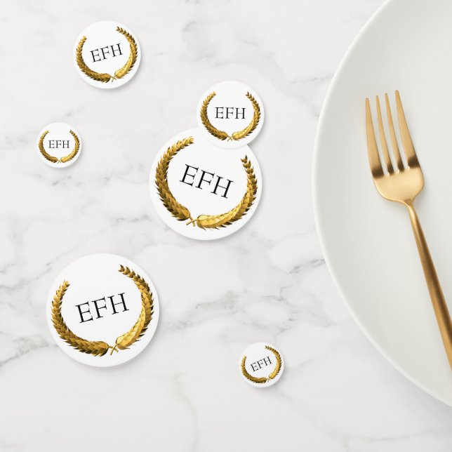 Confeti Monograma de la flor de oro (Grupo)