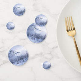 Confeti Monograma de niebla del bosque de abeto de inviern