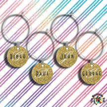 Monograma de purpurina dorado