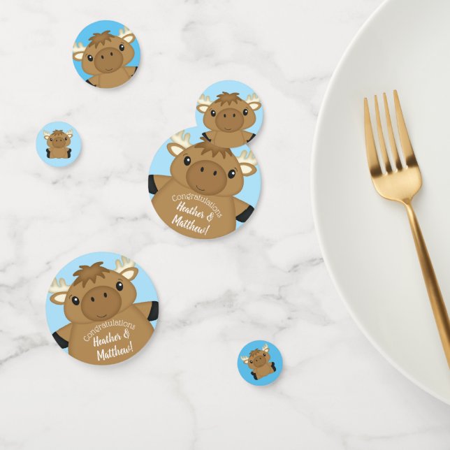 Confeti Moose Baby Shower Blue Boy (Grupo)
