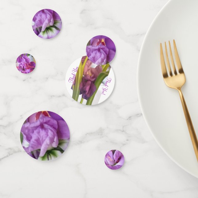 Confeti Motiff redondo morado (Grupo)