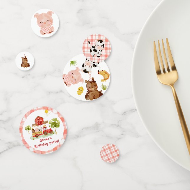 Confeti Nacimiento de la granja de niños rojos (Grupo)