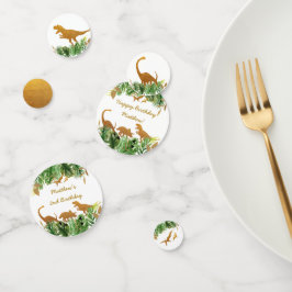 Confeti Nacimiento de los dinosaurios Green & Gold Safari