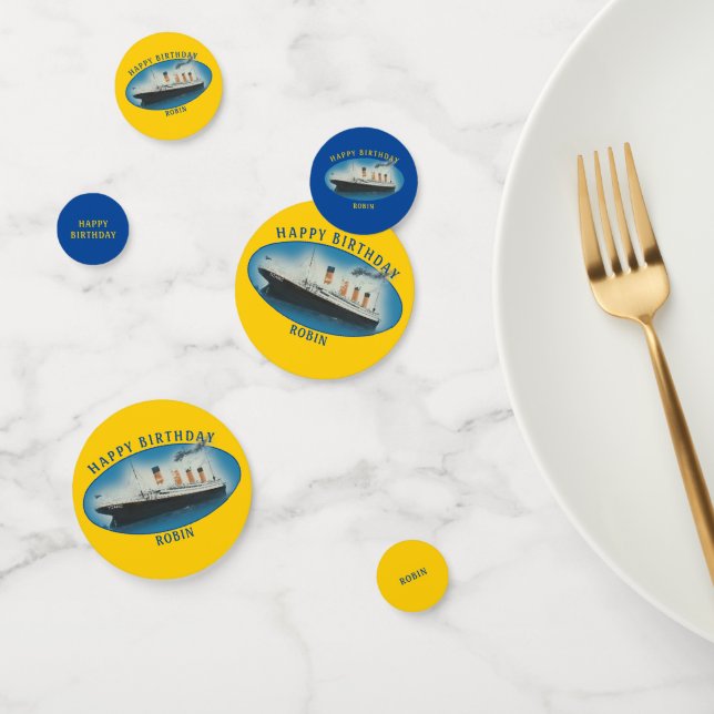 Confeti Nacimiento Titanical Amarillo RMS Barco de la Líne (Grupo)