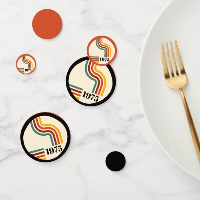 Confeti naranja de cosecha retro de 1975 (Grupo)