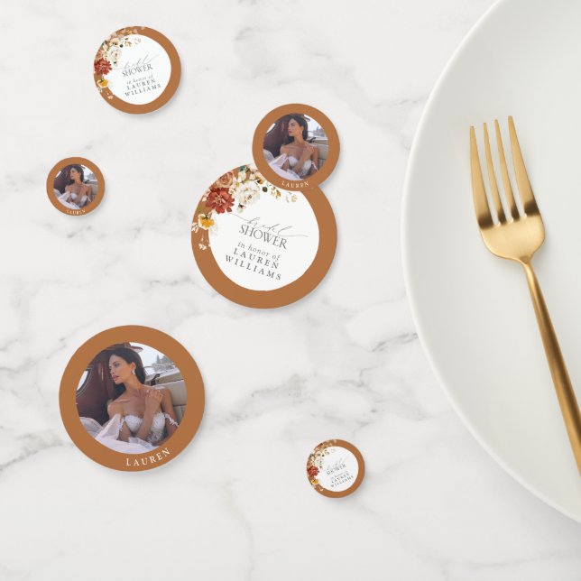 Confeti Naranja de roya acuarela Floral Bridal Shower