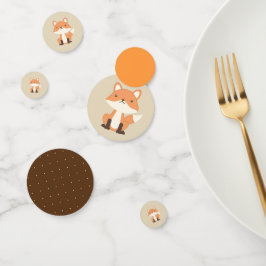 Confeti Naranja y Brown Fox Woodland Animal