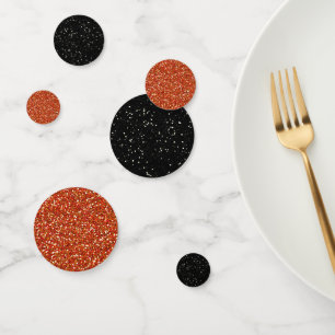 Confeti Naranja y Purpurina de Faux de Halloween negro